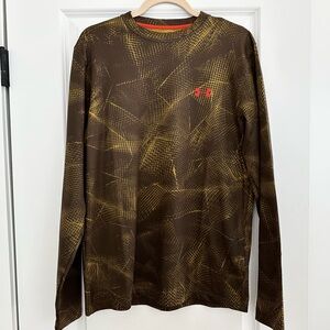 Under Armour Cold Gear Brown Printed Long Sleeve Base Layer Thermal Shirt